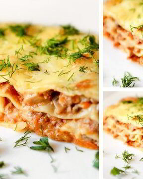 Лазанья с мясом и грибами