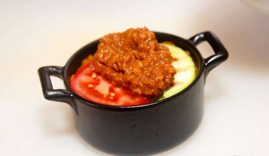 лазанья с овощами и фаршем