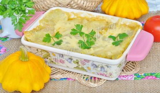 лазанья с патиссонами
