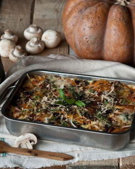 Рецепт лазаний с тыквой и грибами