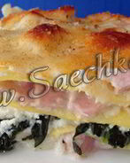 Лазанья со свининой и шпинатом