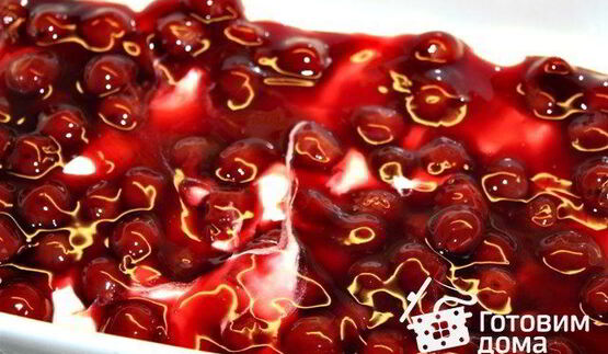 творожно-вишневый десерт лазанья