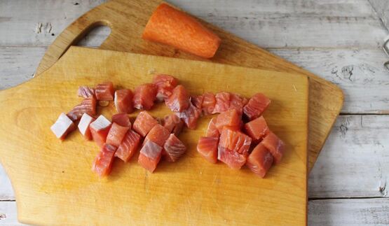 макароны с красной рыбой в соусе