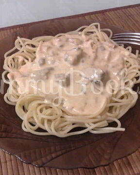 Паста с консервированным лососем