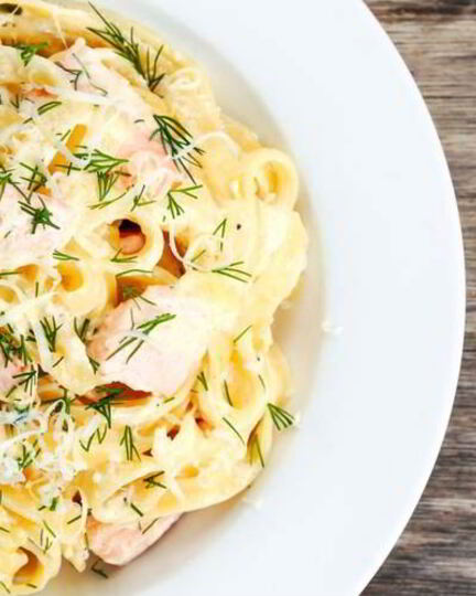 Рецепт пасты с лососем в сливочном соусе