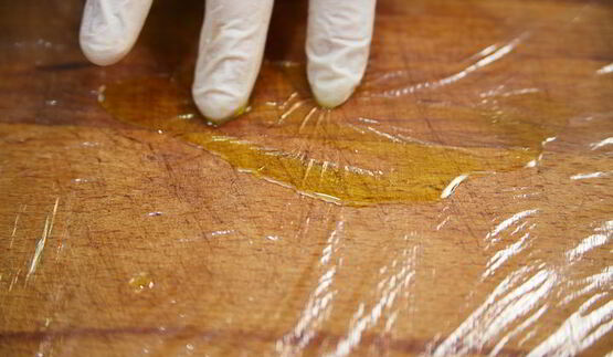 паста с роллом из дорадо и креветки