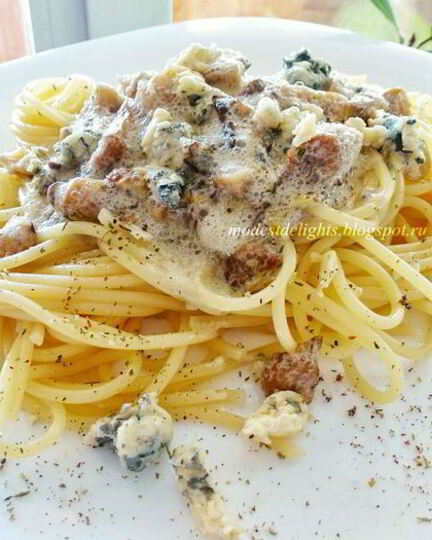 Рецепт пасты с вешенками и сыром дор блю