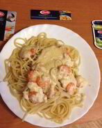 Спагетти с креветками