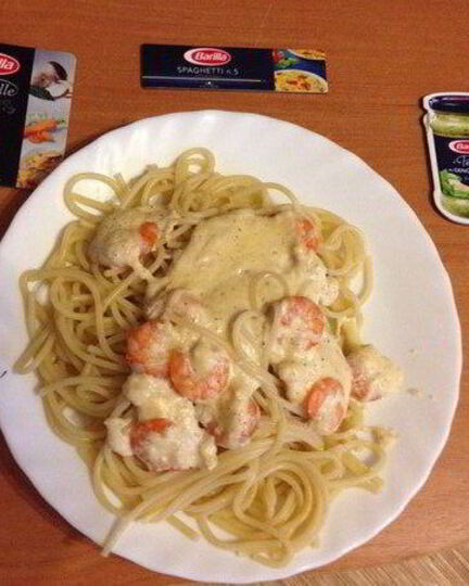 Рецепт спагетти с креветками