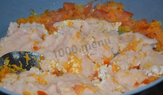 спагетти с куриным фаршем