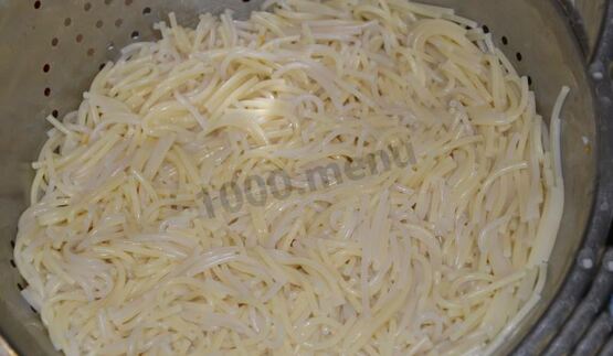 спагетти с куриным фаршем