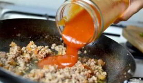 спагетти с мясом