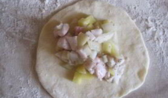 манты с картошкой и салом