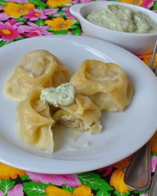 Манты с курицей