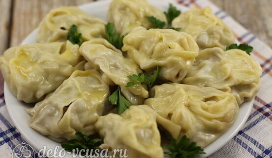 манты с мясом