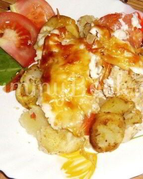 Картошка по-французски с курицей
