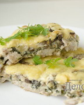 Мясо по-французски из свинины с грибами
