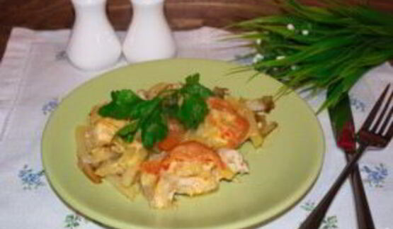 мясо по-французски в сковороде