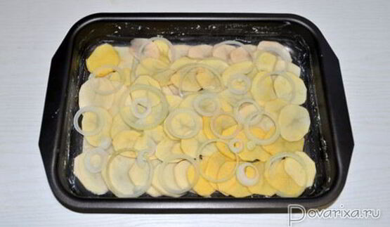 запеченный картофель с луком по-французски