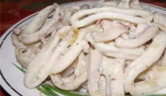 бефстроганов из кальмаров