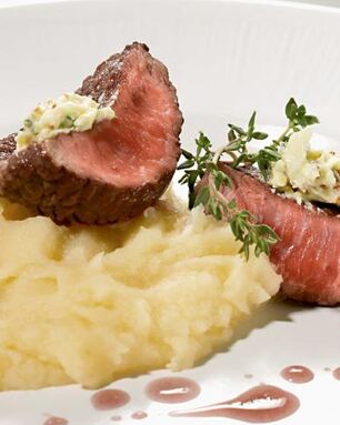 Бифштекс шатобриан с пюре из сельдерея