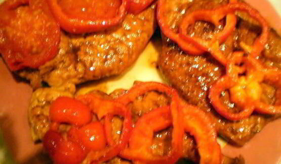 куриное филе в чесночной карамели с перцем