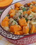 Курица с тыквой в сливках