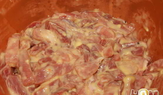 мясо в кляре с овощами