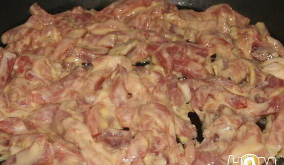 мясо в кляре с овощами