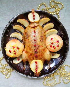Рождественская утка, фаршированная рисом