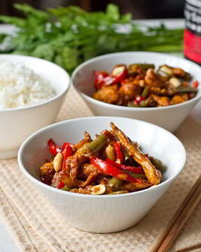 Стир-фрай из индейки с зеленой фасолью