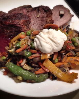 Запеченая свинина с овощами