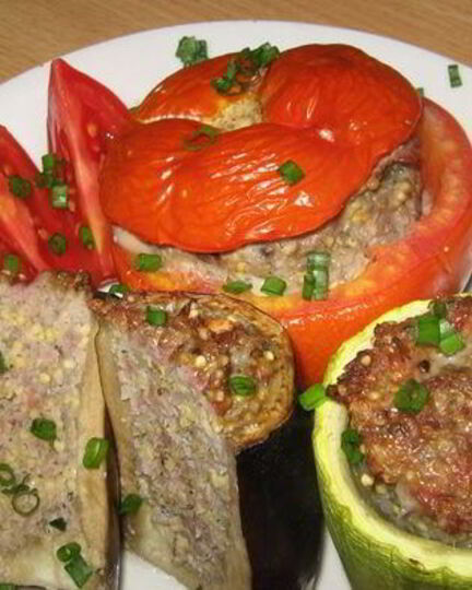 Рецепт фаршированных овощей с пшеном