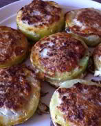 Кабачки, фаршированные фаршем, в кляре