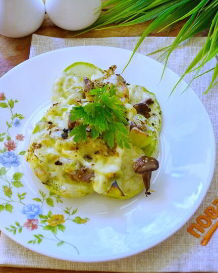 Рецепт кабачков с лисичками в духовке