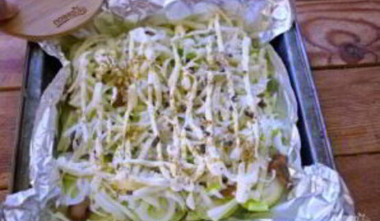 кабачки с лисичками в духовке
