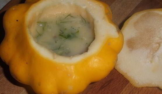 патиссон с сыром в микроволновке