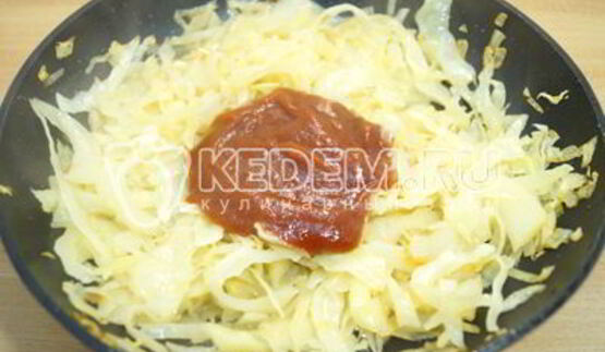 тушеная капуста с фасолью