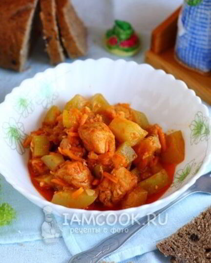 Рецепт тушеных кабачков с мясом в мультиварке