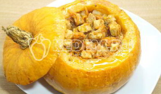тыква с мясом в духовке