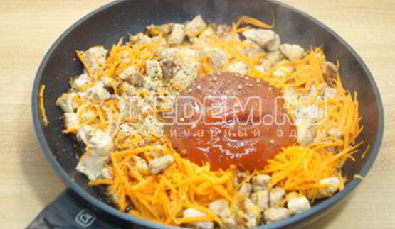 тыква с мясом в духовке