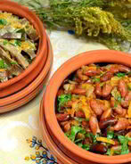 Фасоль и печень свиная