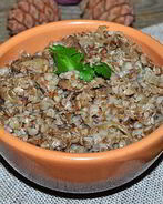 Греча с куриной печенью