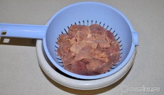 греча с куриной печенью