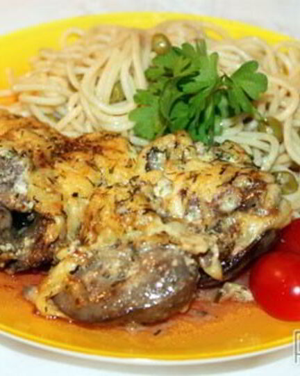 Рецепт куриной печени под сырным соусом