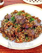 Куриная печень с гречкой в мультиварке