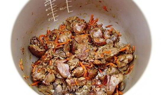 куриная печень с гречкой в мультиварке