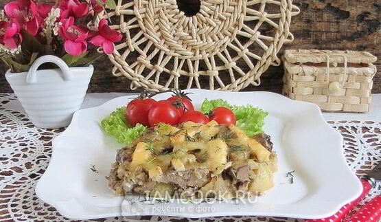 куриная печень с картошкой в духовке