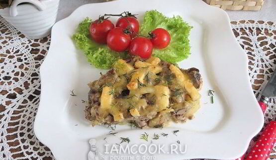 куриная печень с картошкой в духовке