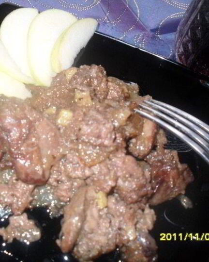 Рецепт куриной печени с яблочно-имбирным соусом